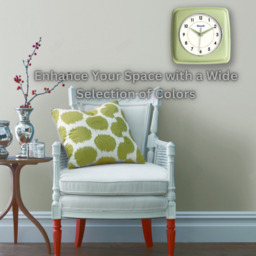 9 Inch Retro Silent Wall Clock Battery Operated  - Pastel Green - thumbnail 3