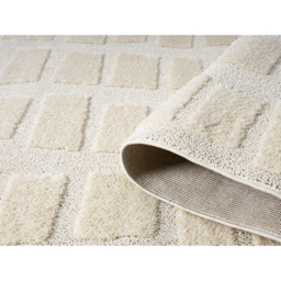 Isabella Living Room Area Rugs - Embossed Cobble Design Rug - Cream / 290cm - thumbnail 5