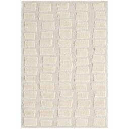 Isabella Living Room Area Rugs - Embossed Cobble Design Rug - Cream / 290cm - thumbnail 4