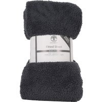Divante Teddy Fleece Fitted Sheet - Charcoal / King