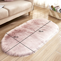 Livingandhome Pink Oval Shaggy Area Rug - Pink / 90cm - thumbnail 1