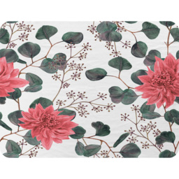 Red Flowers Green Leaves Blanket - Red - thumbnail 2