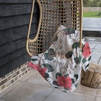Red Flowers Green Leaves Blanket - Red - thumbnail 1