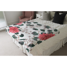 Red Flowers Green Leaves Blanket - Red - thumbnail 4