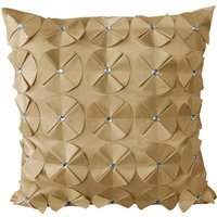 3d Petal Detail With Gem Stud Detail Cushion - Latte / 56cm
