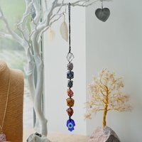Hansa Hanging Chakra Stone Pendant for Meditation, Spirituality - Multi