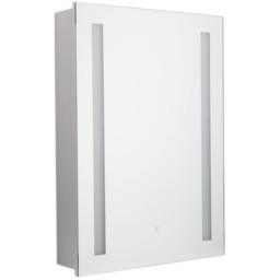 Wall-Mounted Bathroom Mirror Cabinet with LED Lights - Silver / 60cm - thumbnail 2