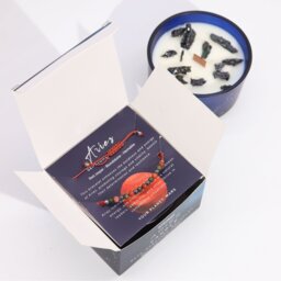 Zodiac Crystal Candle Gemstone Bracelet for Aries Freshness Fragrance - Blue - thumbnail 3