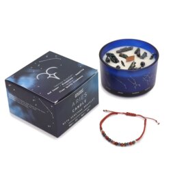 Zodiac Crystal Candle Gemstone Bracelet for Aries Freshness Fragrance - Blue - thumbnail 2