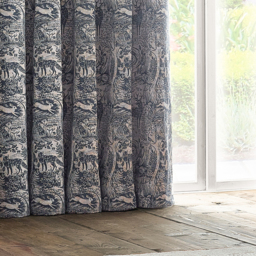 Set of 2 Winter Woods Chenille Eyelet Curtains - Midnight / 168cm / 183cm - thumbnail 4