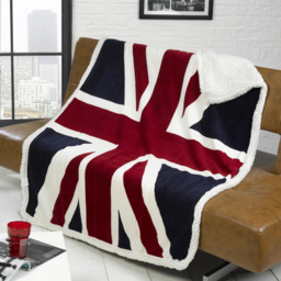Union Jack Polyester Throw - Red - thumbnail 2