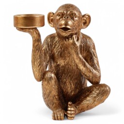 Modern Monkey Tealight Holder - Gold - thumbnail 2