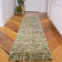 Super Soft Mottled Shaggy Area Rug - Dark Green / 240 x 60cm - image 1
