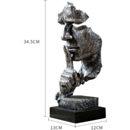 Livingandhome Creative Tabletop Figurine - Silver - thumbnail 2