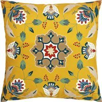 Folk Florals Outdoor Cushion Cover - Ochre - image 1