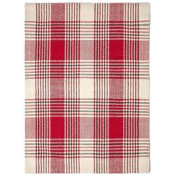Homescapes Walker Red Tartan Check Non-Slip Wool Rug - Red / 120cm - thumbnail 2