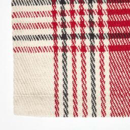 Homescapes Walker Red Tartan Check Non-Slip Wool Rug - Red / 120cm - thumbnail 3