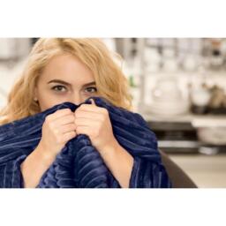 Dakota Blanket Throw - Navy - thumbnail 2