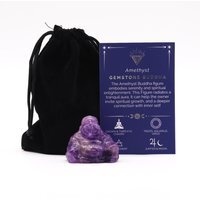 Amethyst Small Buddha Statue, Hand Carved Spiritual Gift - Purple