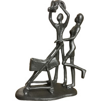Family of 3 Baby  Pram Figurine - Black