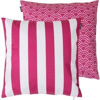 Icon Deck Stripe Outdoor Cushion (Set of 2) - Reversible Print - Pink - thumbnail 1