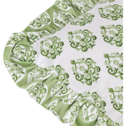 Krissa Block Printed Velvet Cushion - Green / 80 Feather 20 Polyester - thumbnail 4