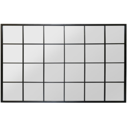 MirrorOutlet Fenestra Black Extra Large Window Leaner Wall Mirror 174CM X 110CM - Black - thumbnail 5