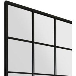 MirrorOutlet Fenestra Black Extra Large Window Leaner Wall Mirror 174CM X 110CM - Black - thumbnail 4