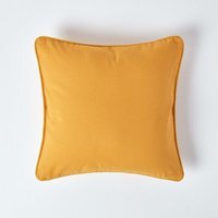 Homescapes Cotton Plain Cushion Cover - Mustard / 45cm - thumbnail 1