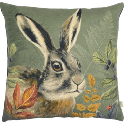 Forest Hare Profile Cushion - Grey / 80 Polyester 20 Feather - thumbnail 2