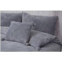 Pom Pom Fleece Cushion Cover (43x43) - Silver