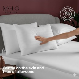Hotel Quality Striped Microfibre Pillow Soft Medium Support  - White / 4 - thumbnail 4