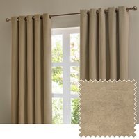 Set of 2 The Ultimate Velvet Blackout Eyelet Curtains - Natural / 117cm / 183cm - image 1