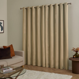 Set of 2 The Ultimate Velvet Blackout Eyelet Curtains - Natural / 117cm / 183cm - thumbnail 3