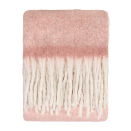 Cozy Woven Tasselled Throw - Pink - thumbnail 4