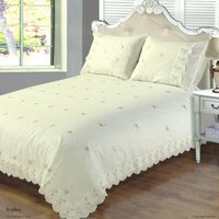 Sophie Polycotton Duvet Set With Pillowcase - Cream / Single - image 1