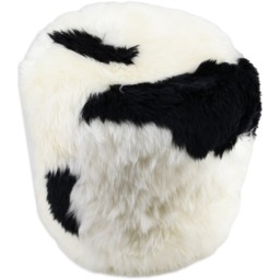 Black and White Filled Sheepskin Pouffe - Black and White - thumbnail 2