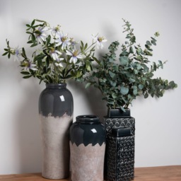 Dual Texture Floor Vase For Long Stem Arrangements - White - thumbnail 3