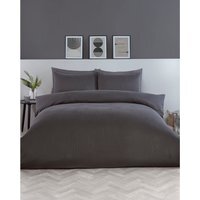 Pimlico Satin Stripe Duvet Set - Charcoal / Double - image 1