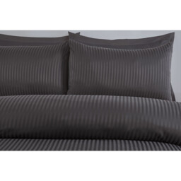 Pimlico Satin Stripe Duvet Set - Charcoal / Double - thumbnail 3