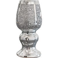 Silver Ceramic Mirrored Pot Curvy Vase - Silver