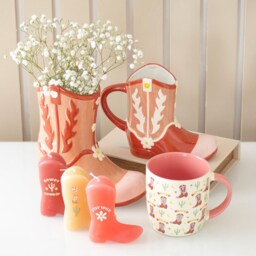 Set of 3 Howdy Cowboy Boot Candles - Pink - thumbnail 5