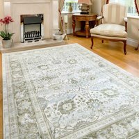 Traditional Floral Pattern Bordered Area Rug - Green / 170 x 120cm - image 1