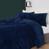 Teddy Fleece Duvet Cover Set - Blue / Double - thumbnail 1