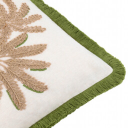 Palm Embroidered Cushion Cover - Green - thumbnail 2
