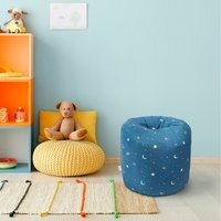 Kids Bean Bag Chair Round Beanbag Seat Pouffes - Moonlight