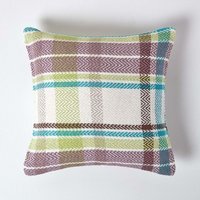 Homescapes Tartan Cotton Falun Cushion Cover - Green / 60cm