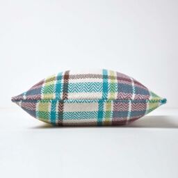 Homescapes Tartan Cotton Falun Cushion Cover - Green / 60cm - thumbnail 2