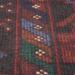 Distressed Tribal Geometric Rustic Persian Non Slip Washable Area Rug - Wine / 150 x 80cm - thumbnail 4