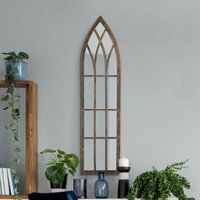 MirrorOutlet The Dorset Rustic Framed Arched Leaner Wall Mirror - Brown - image 1